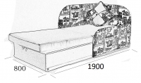 Дитячий диван кровать ліжко Артемон спал. місце 80 см на 190 см ЮТ