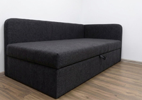 Диван ліжко Ліра 90 "Г" колір антрацит (темно сірий) посилена рогожка