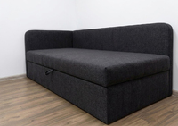 Диван ліжко Ліра 90 "7" колір антрацит (темно сірий) посилена рогожка